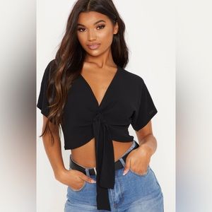 Pretty Little Thing Chiffon Knot Front Blouse